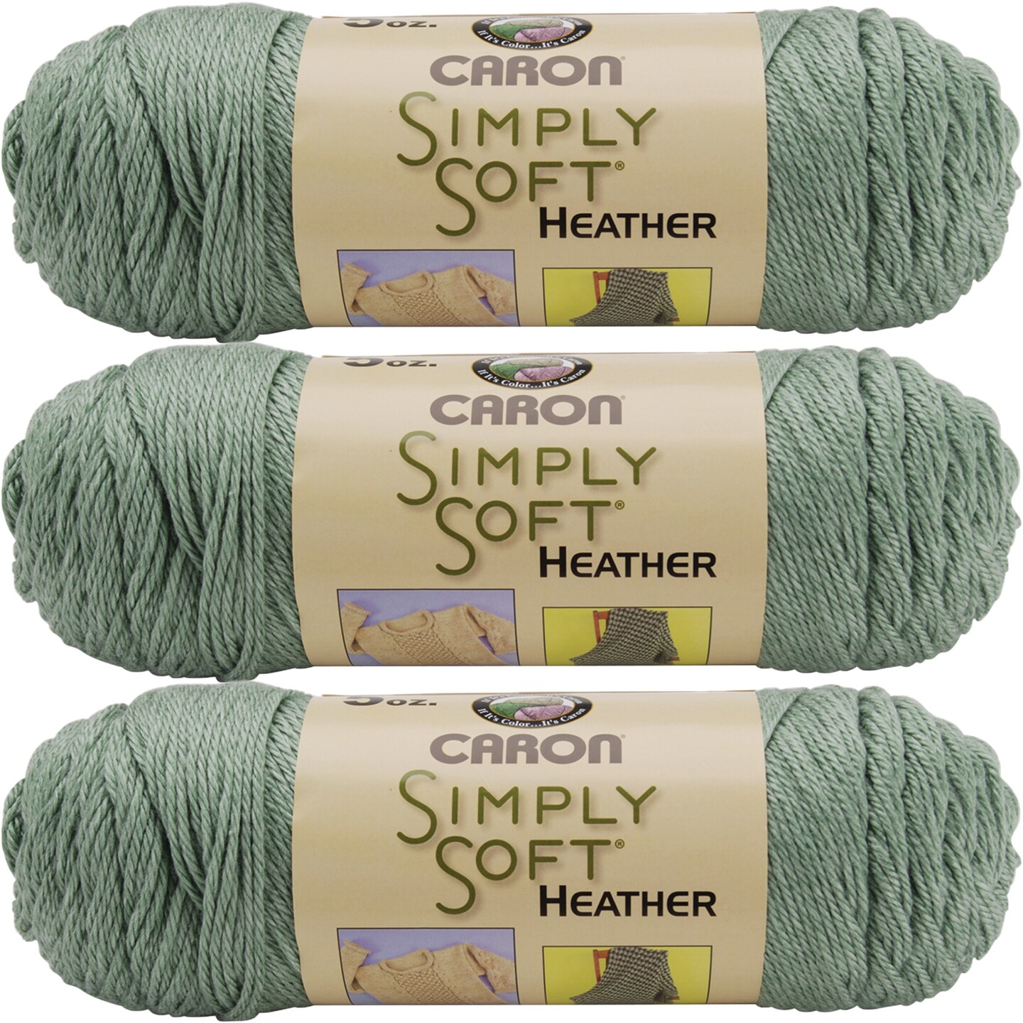 Multipack of 03 - Caron Simply Soft Heathers Yarn-Woodland