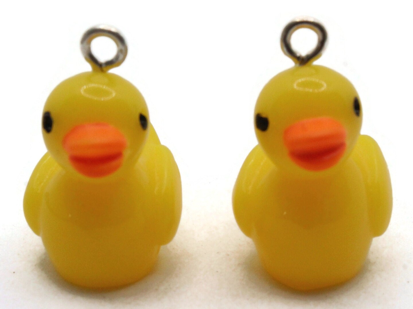 2 23mm Yellow Resin Duck Charms