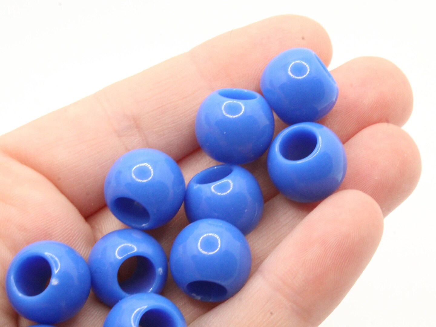 30 14mm Blue Large Hole Round Plastic Beads by Smileyboy Beads | Michaels