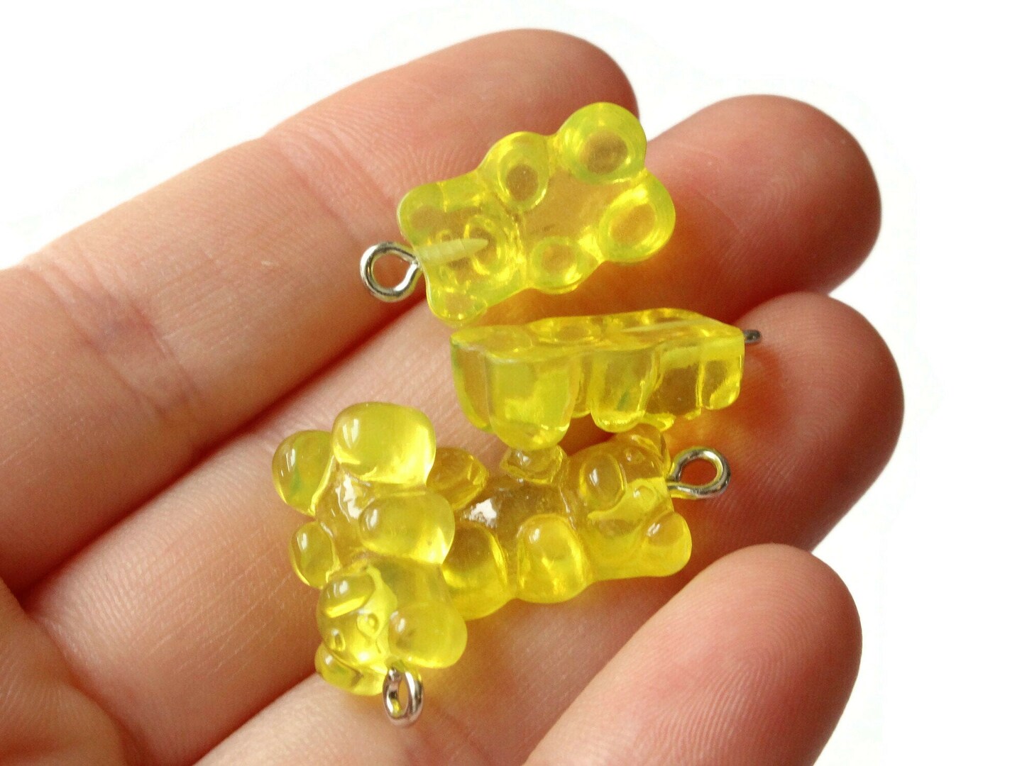 5 20mm Resin Yellow Gummy Bear Charms