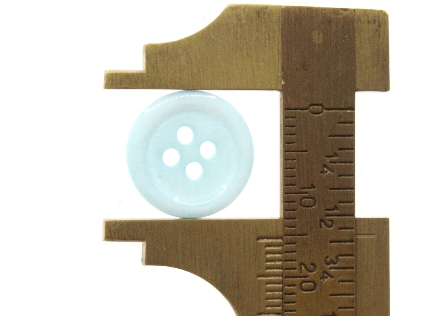 36 15mm Sky Blue Flat Round Plastic Four Hole Buttons