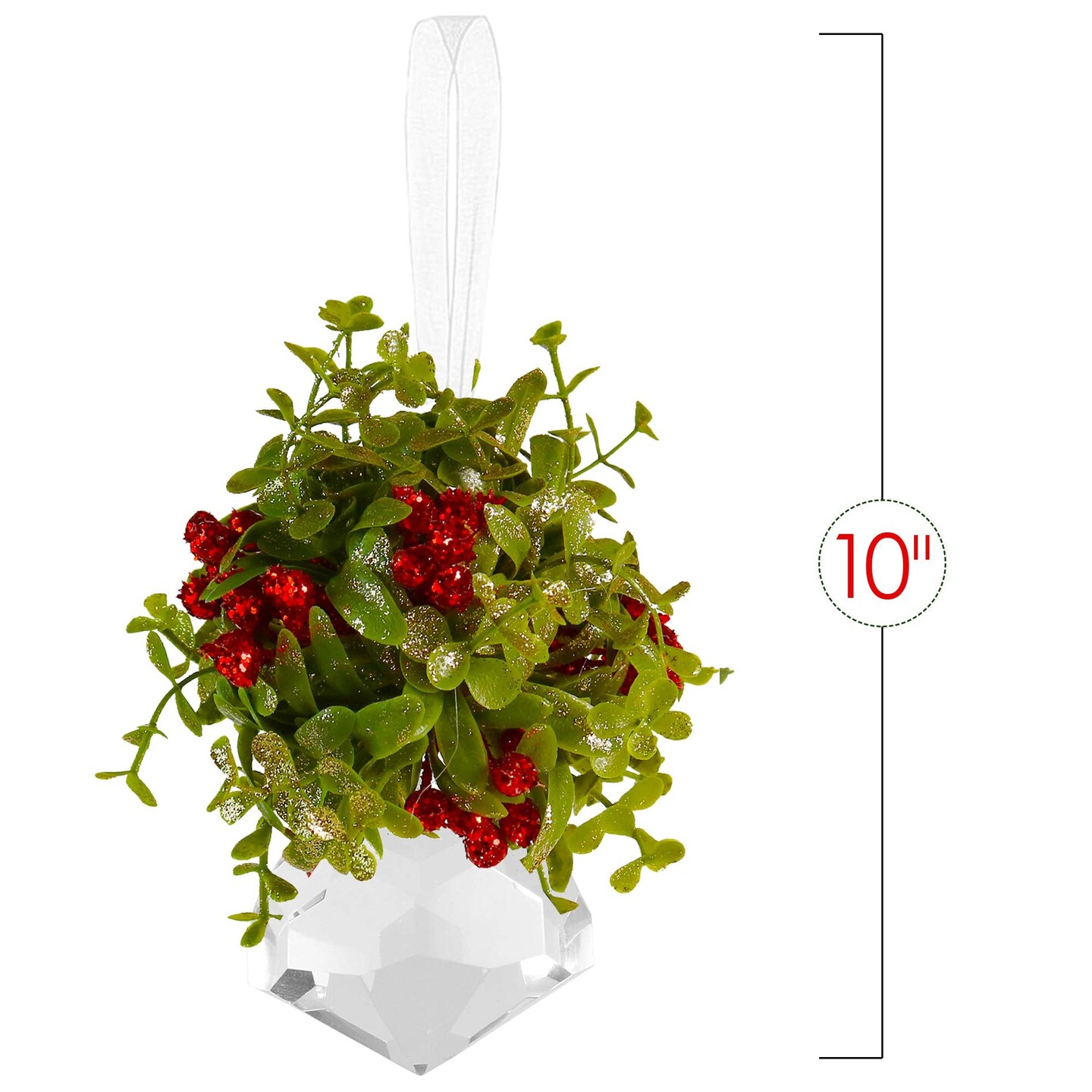 Ornativity Mistletoe Crystal Hanging Ornament - Christmas Kissing Acrylic Holiday Decoration