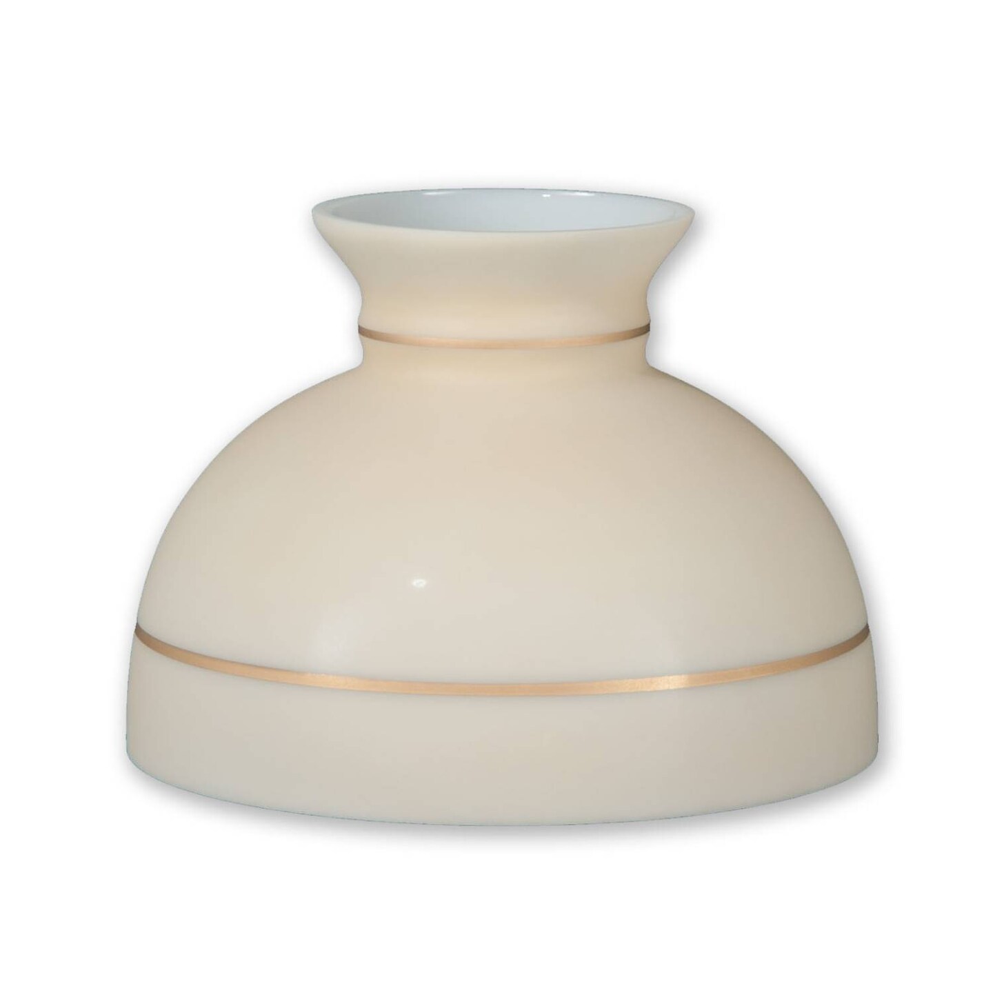 10&#x22; Tan with Gold Bands Oil Lamp Shade