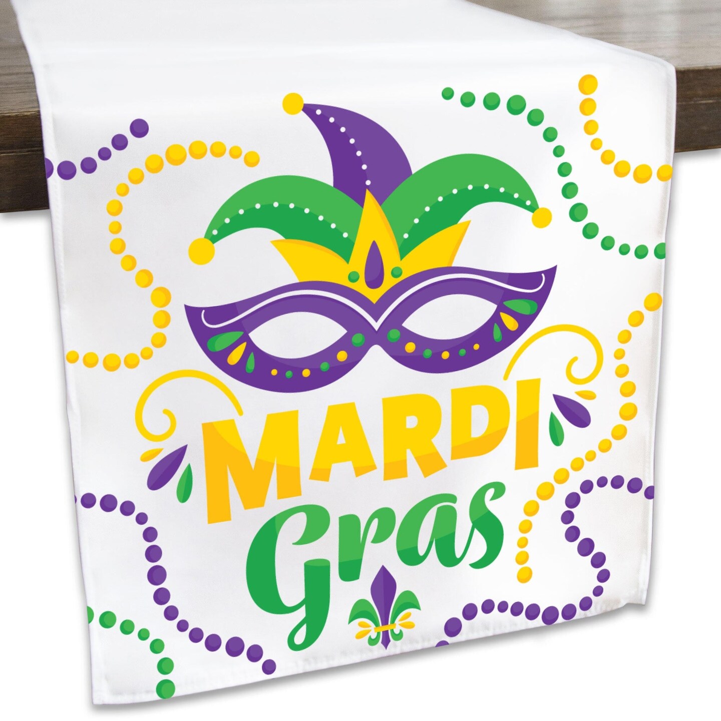 Big Dot Of Happiness Colorful Mardi Gras Mask Masquerade Party Dining Tabletop Decor Cloth