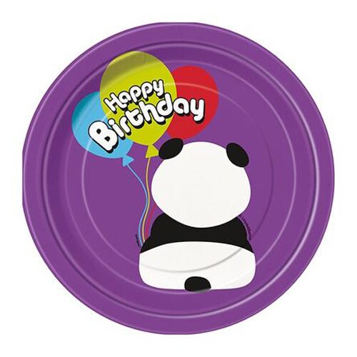 8 CT 7&#x22; Birthday Panda Plates