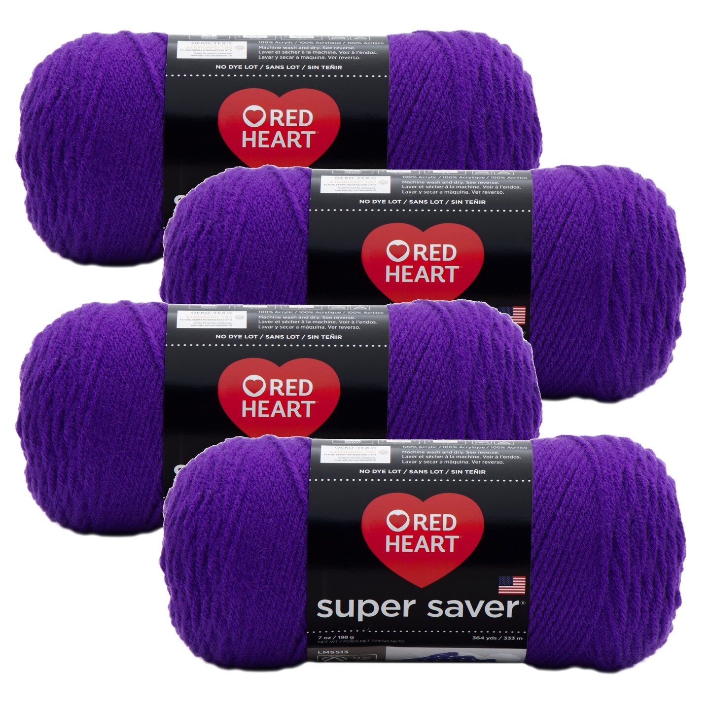 (Pack of 4) Red Heart Super Saver Yarn-Amethyst