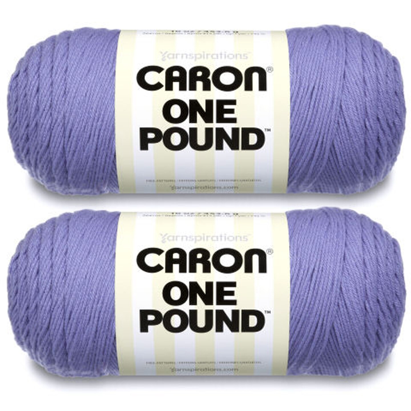 Caron One Pound Lavender Blue Yarn - 2 Pack of 454g/16oz - Acrylic - 4 Medium (Worsted) - 812 Yards - Knitting/Crochet