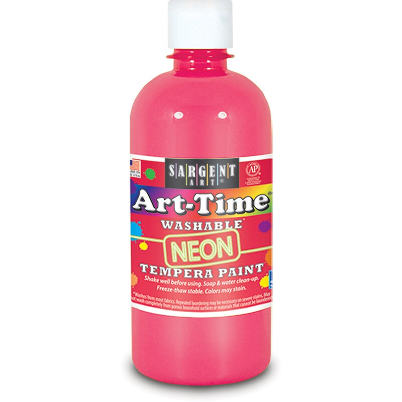 ArtTime® Washable Tempera Paint, Neon Pink, 16 Oz. Michaels