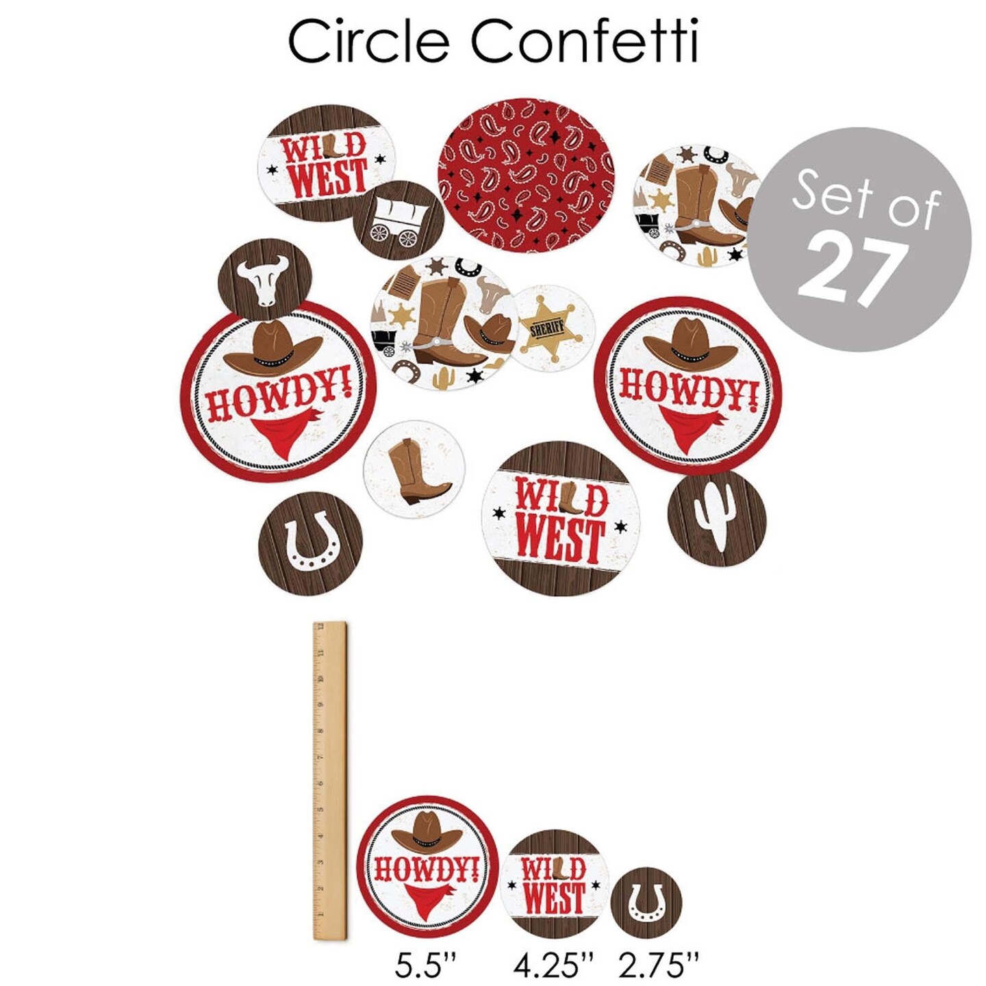 Big Dot of Happiness Western Hoedown - Wild West Cowboy Party Supplies - Banner Decoration Kit - Fundle Bundle