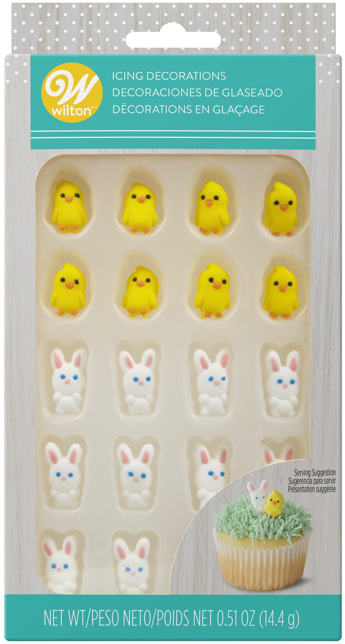 Wilton Royal Icing Decorations 24/Pkg-Mini Chicks And Bunnies