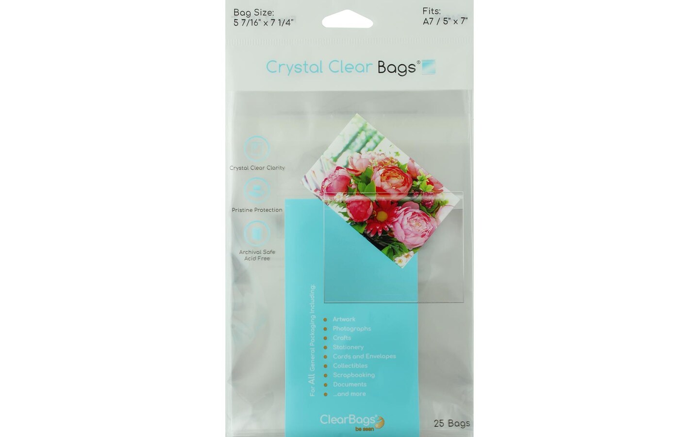 ClearBags Crystal Clear Bag 5x7 Photo 25pc