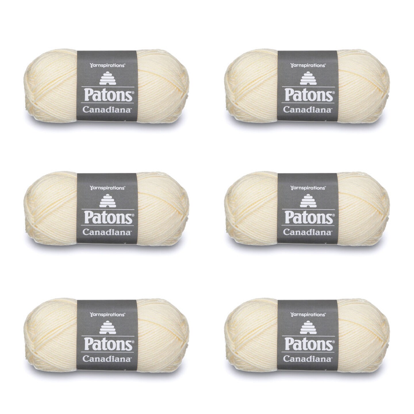 Patons Canadiana Aran Yarn - 6 Pack of 3.5oz/100g - Acrylic - 4