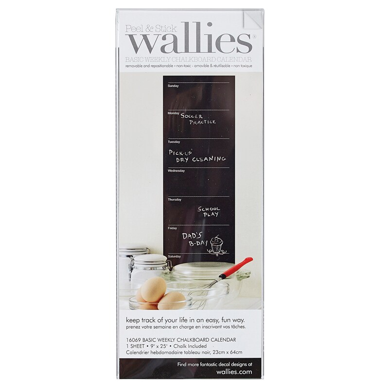 Basic Weekly Chalk Calendar, 9&#x22; X 25&#x22;
