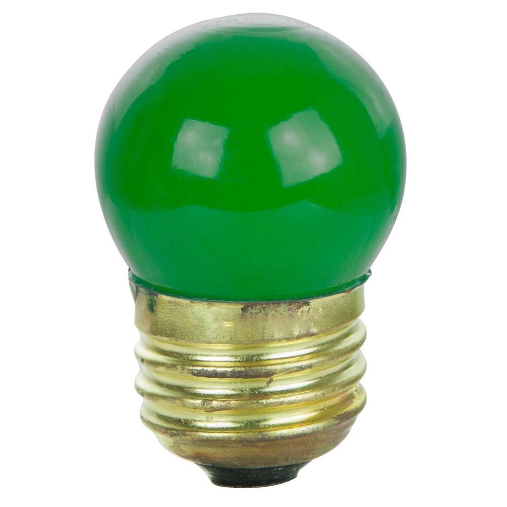 25Pk - Sunlite 7.5w S11 Colored Indicator Medium Base Ceramic Green Light Bulb