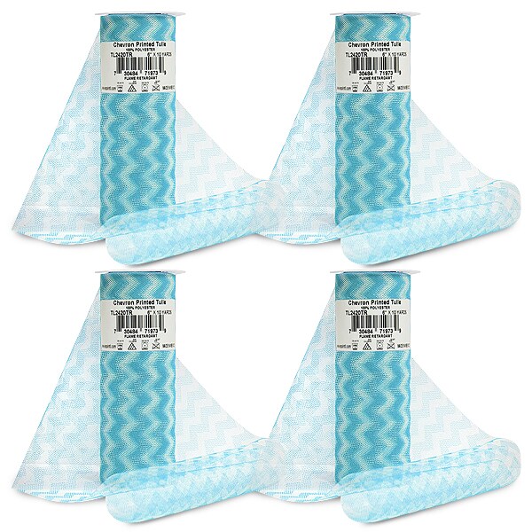 Premium Zig Zag Printed Tulle Spool of 6&#x22; X 10 Yards