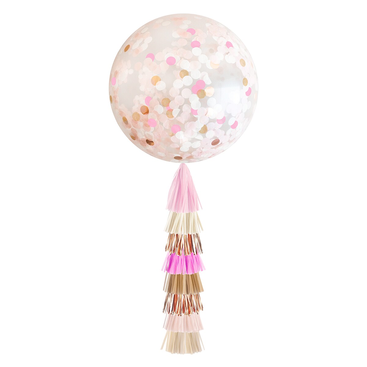 Jumbo Confetti Balloon &#x26; Tassel Tail - Rustic Blush