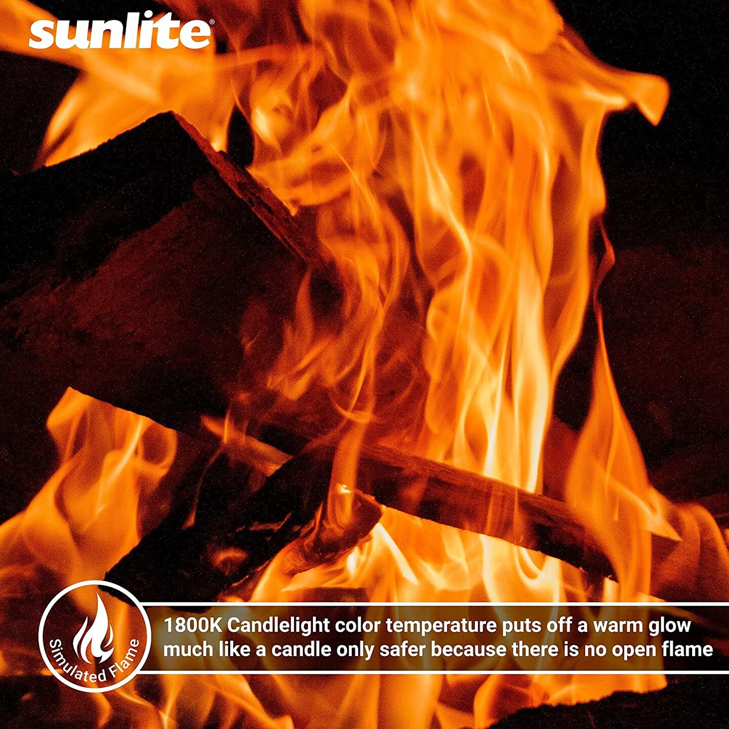 SUNLITE 3w 120v Candelabra Flicker Flame Clear bulbs