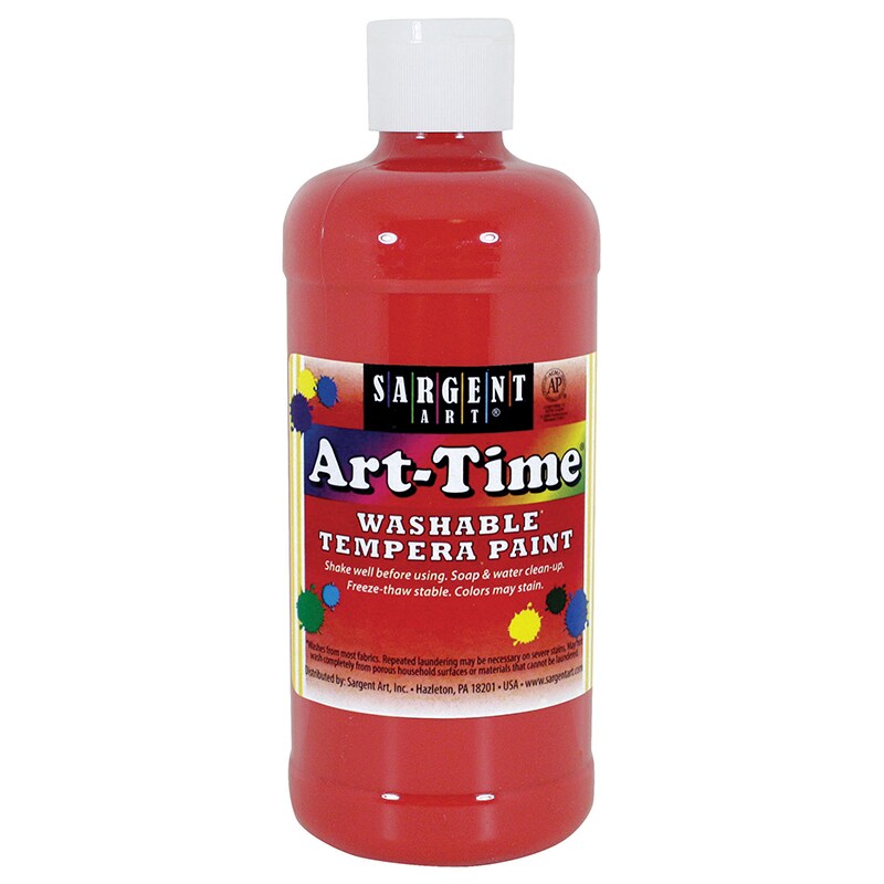 Art-Time&#xAE; Washable Tempera Paint, Red, 16 Oz.