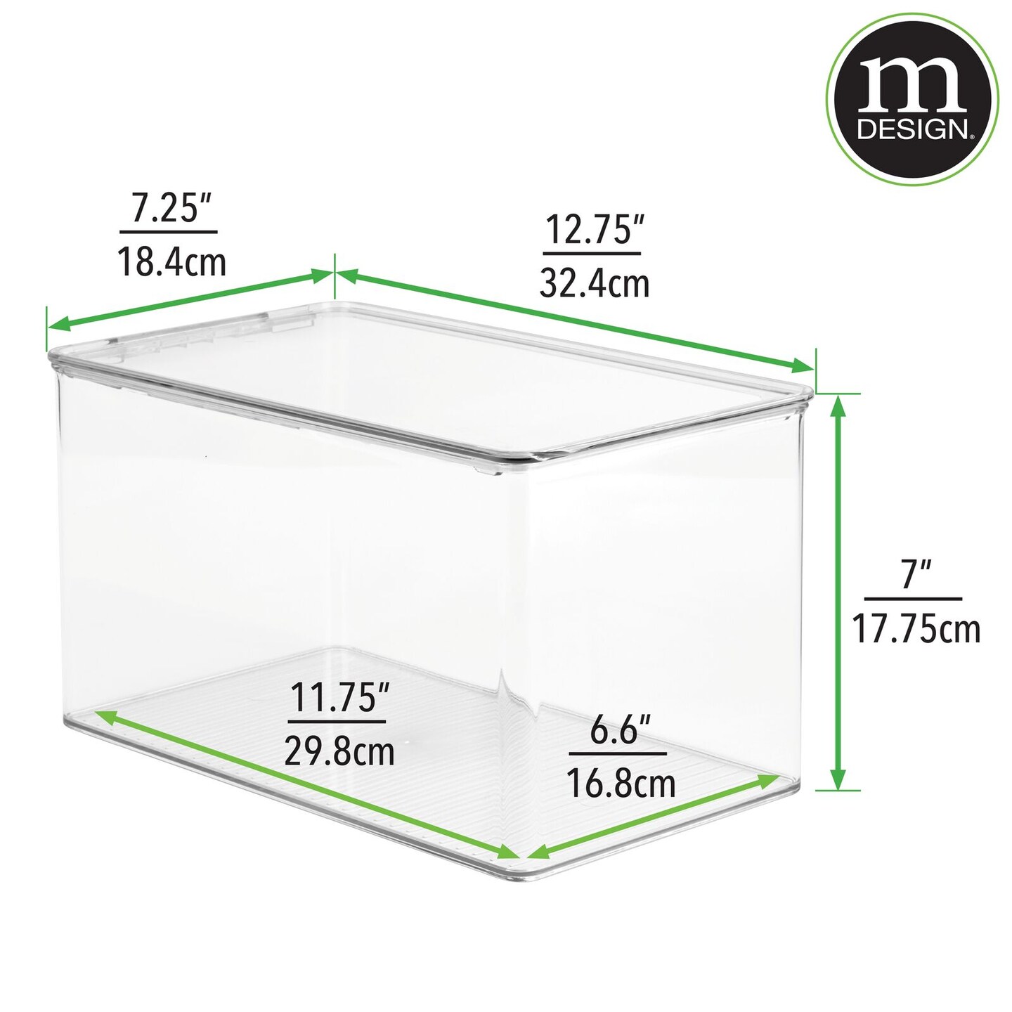 mDesign Stackable Bathroom Storage Bin Box with Lid, 7 High, 4