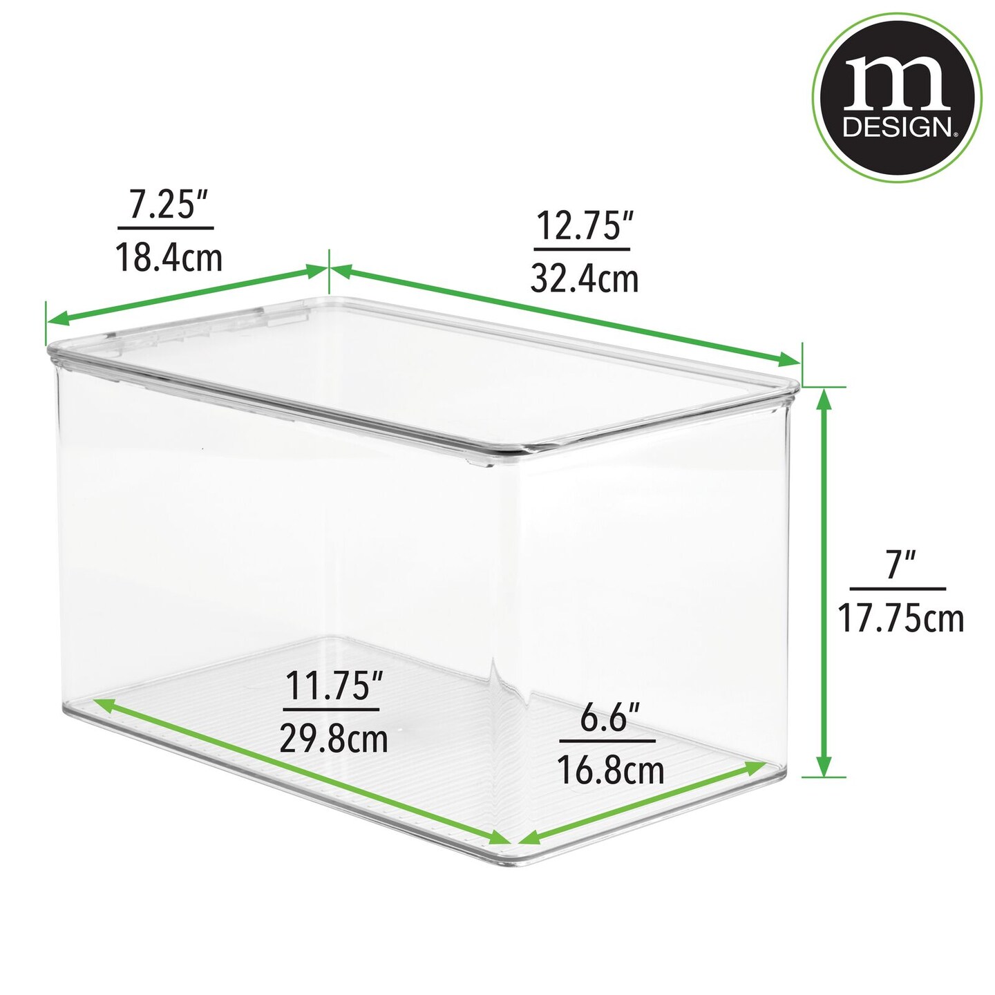 mDesign Stackable Bathroom Storage Bin Box with Lid, 2 Pack