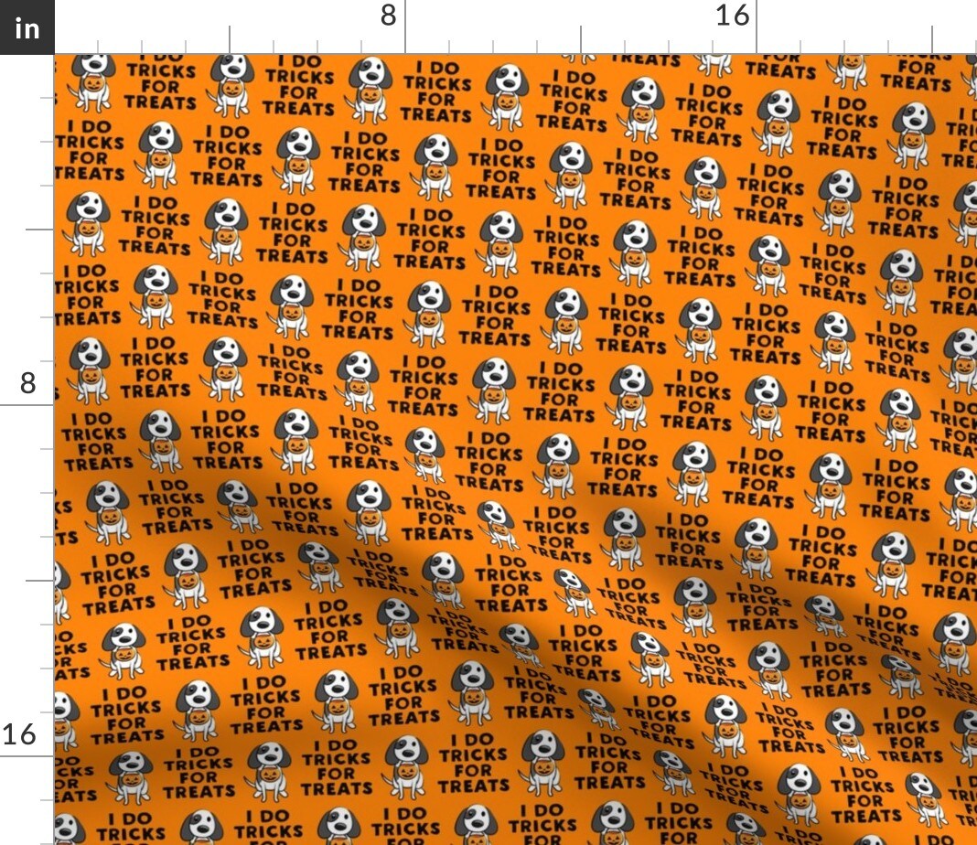 Puppy Dogs Halloween Pet Lover Small Scale Treats Orange Custom Printed Fabric by Spoonflower Various Fabrics by the Yard or Fat Quarter