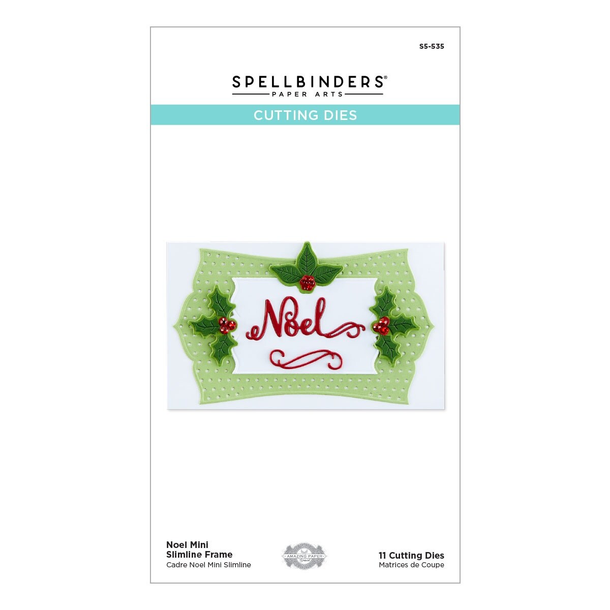 Spellbinders Etched Dies By Becca Feeken-Slimline Noel Frame -Christmas Flourish