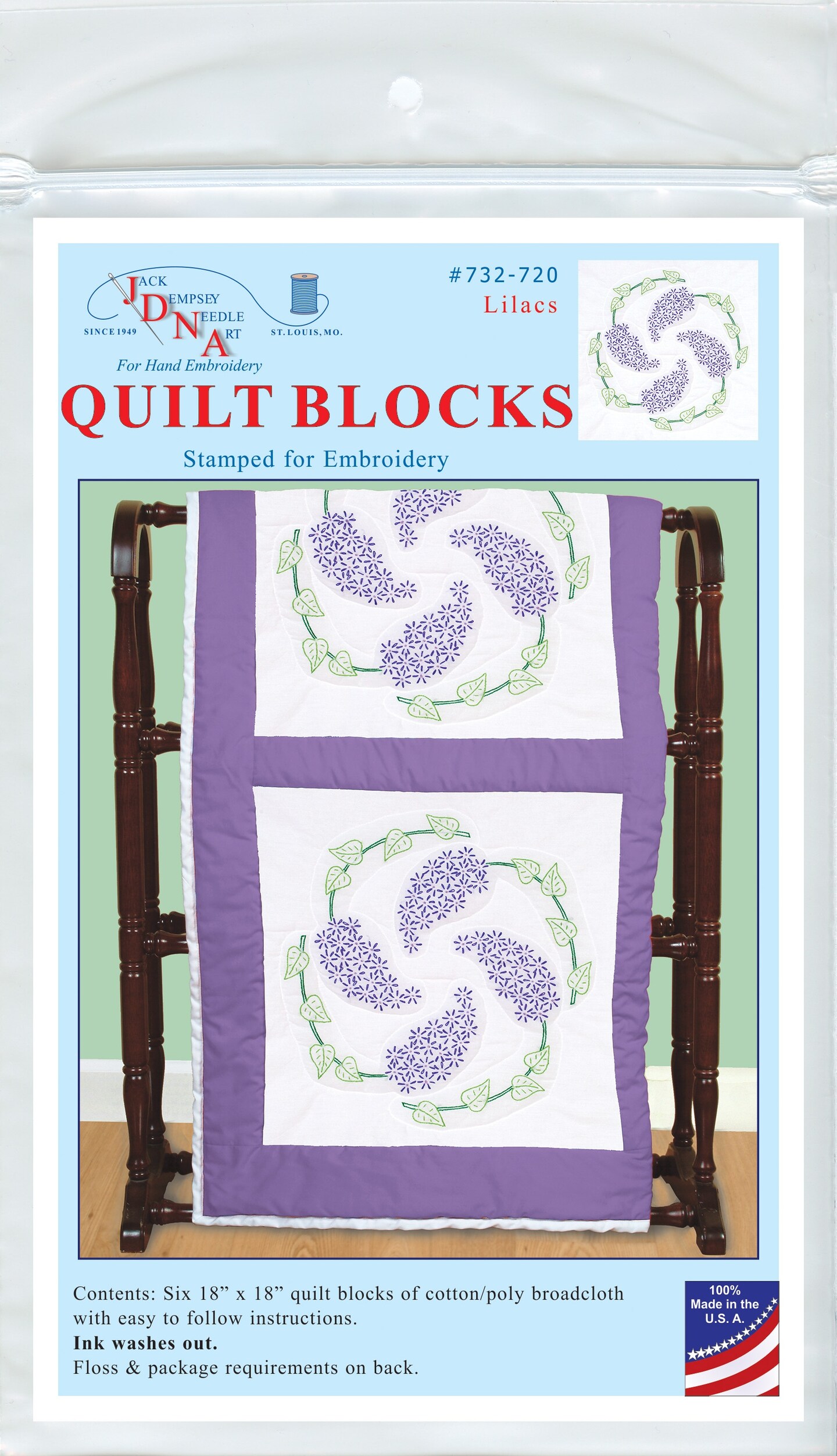 Jack Dempsey Stamped Bianchi Quilt Blocks, intersezioni FEDI (Confezione da 6