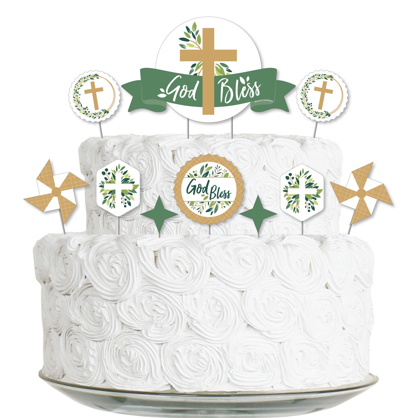 God Bless Personalized - Baptism Cake Topper — Woodword Design Studio
