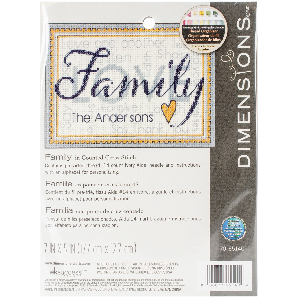 Dimensions Mini Counted Cross Stitch Kit 7&#x22;X5&#x22;-Family