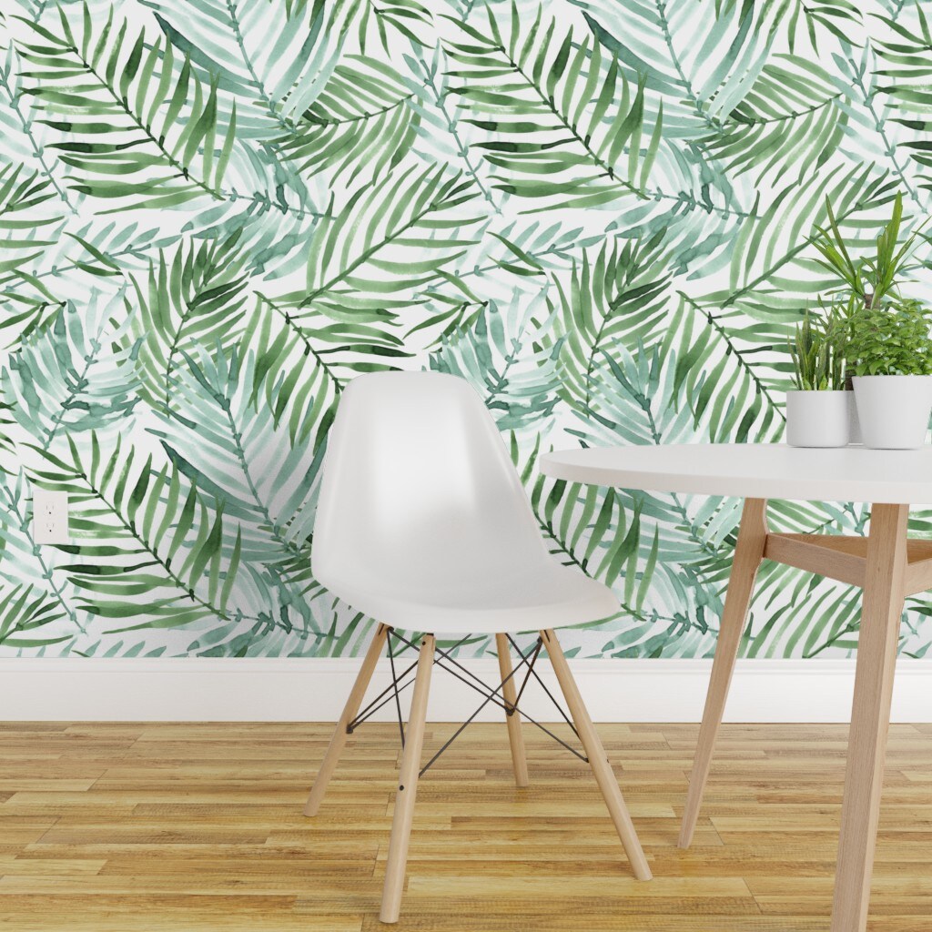 Isoon Green Peel And Stick Wallpaper Tropical Jungle Contact Paper