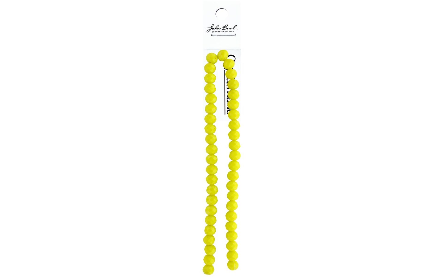 John Bead Crys Ln Rondl 7&#x22; 8x10mm OP Yellow