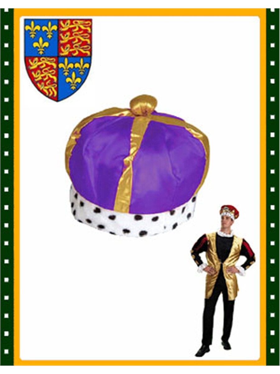 New Majestic Renaissance King Queen Purple Crown Hat