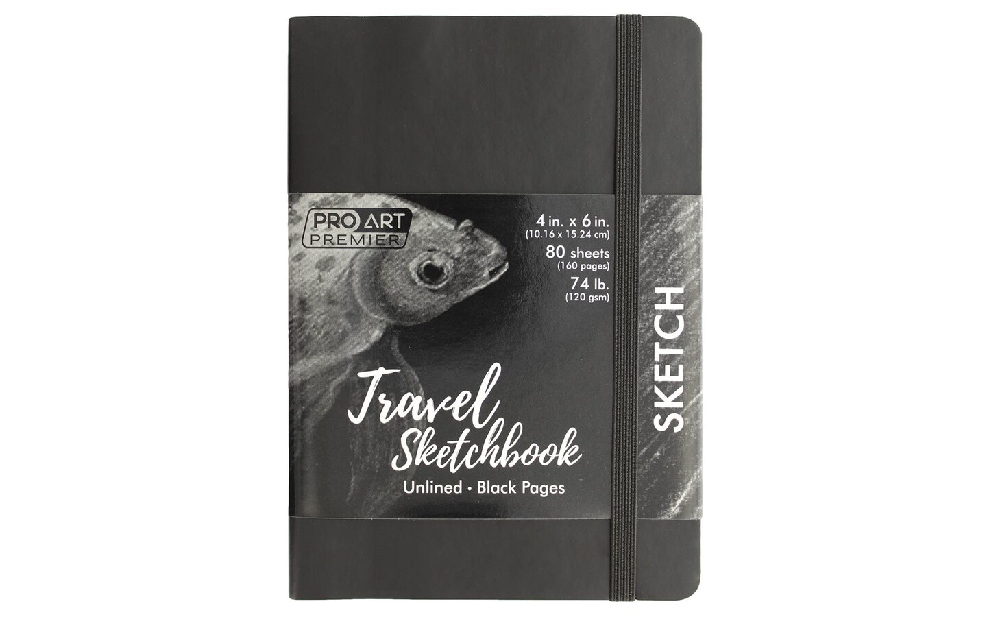 Pro Art Premier Sketch Book Travel 6x 4 Black 74lb Black 80