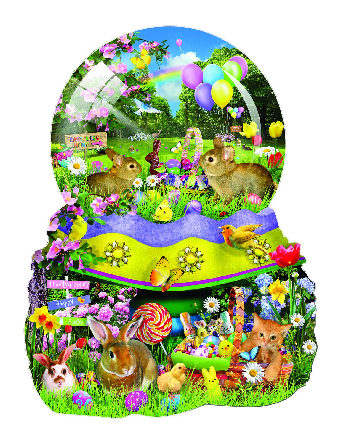 Sunsout Easter Globe 1000 pc Special Shape Easter Jigsaw Puzzle 95920