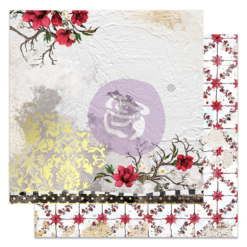 Magnolia Rouge Double-Sided Cardstock 12&#x22;X12&#x22;-A Little Damask