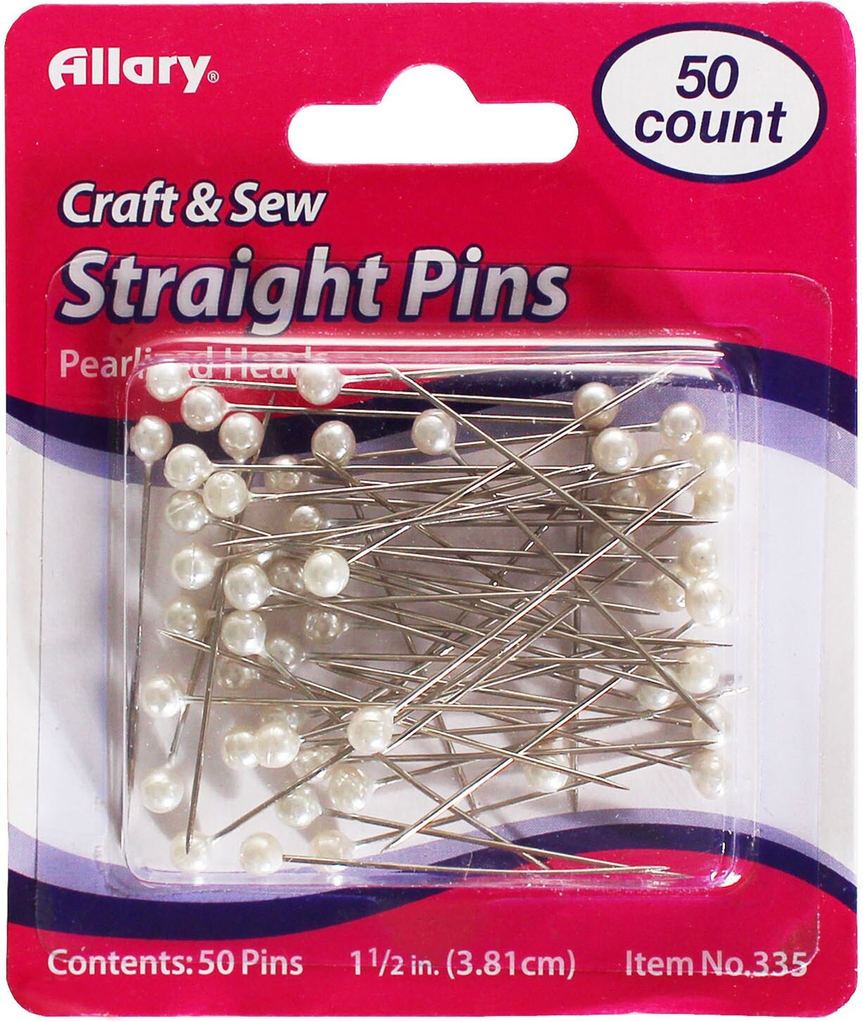 Allary Straight Pins 50/Pkg-Size 17