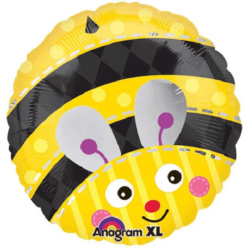 18-Inch Cute Bumble Bee Foil Round Balloon