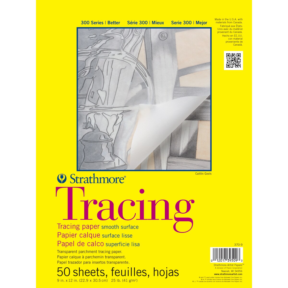 Strathmore Tracing Paper Pad 9&#x22;X12&#x22;-50 Sheets