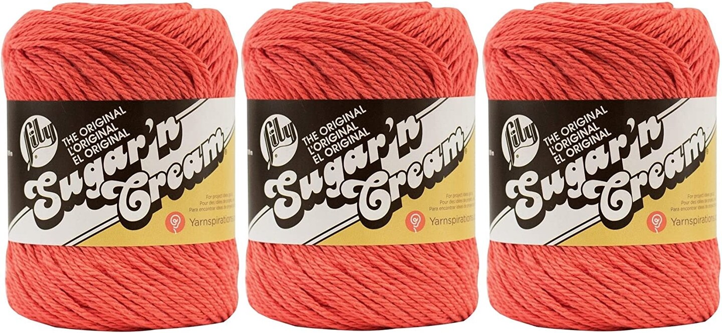 (Pack of 3) Lily Sugar&#x27;n Cream Yarn - Solids-Tangerine