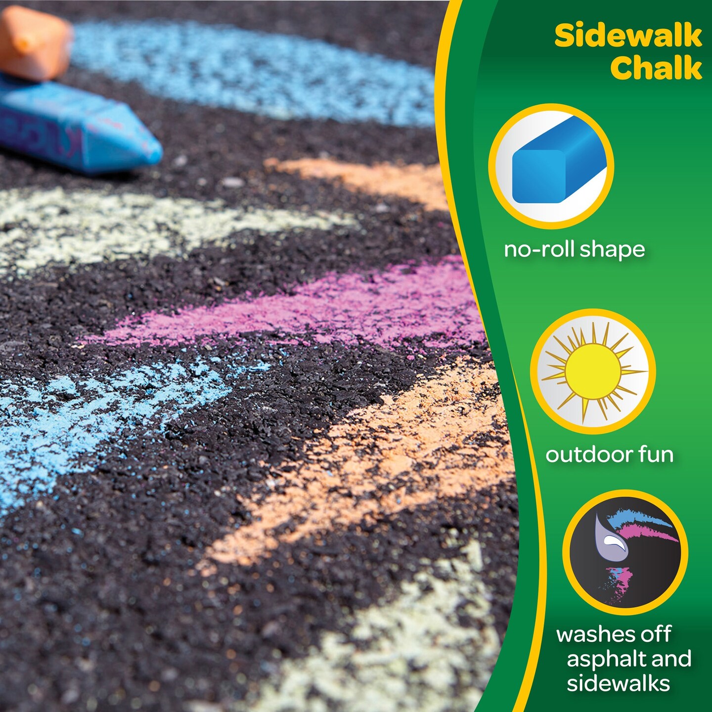 Crayola Washable Sidewalk Chalk-Assorted Colors 48/Pkg
