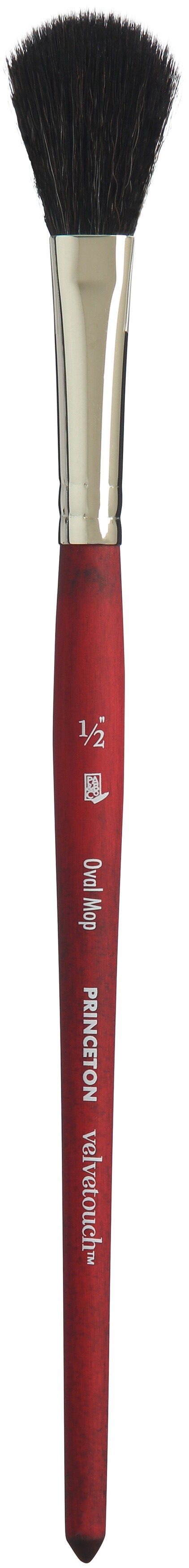 Princeton Series 3950 Velvetouch Synthetic Mixed Media Brush-Short Handle Oval Mop 1/2"