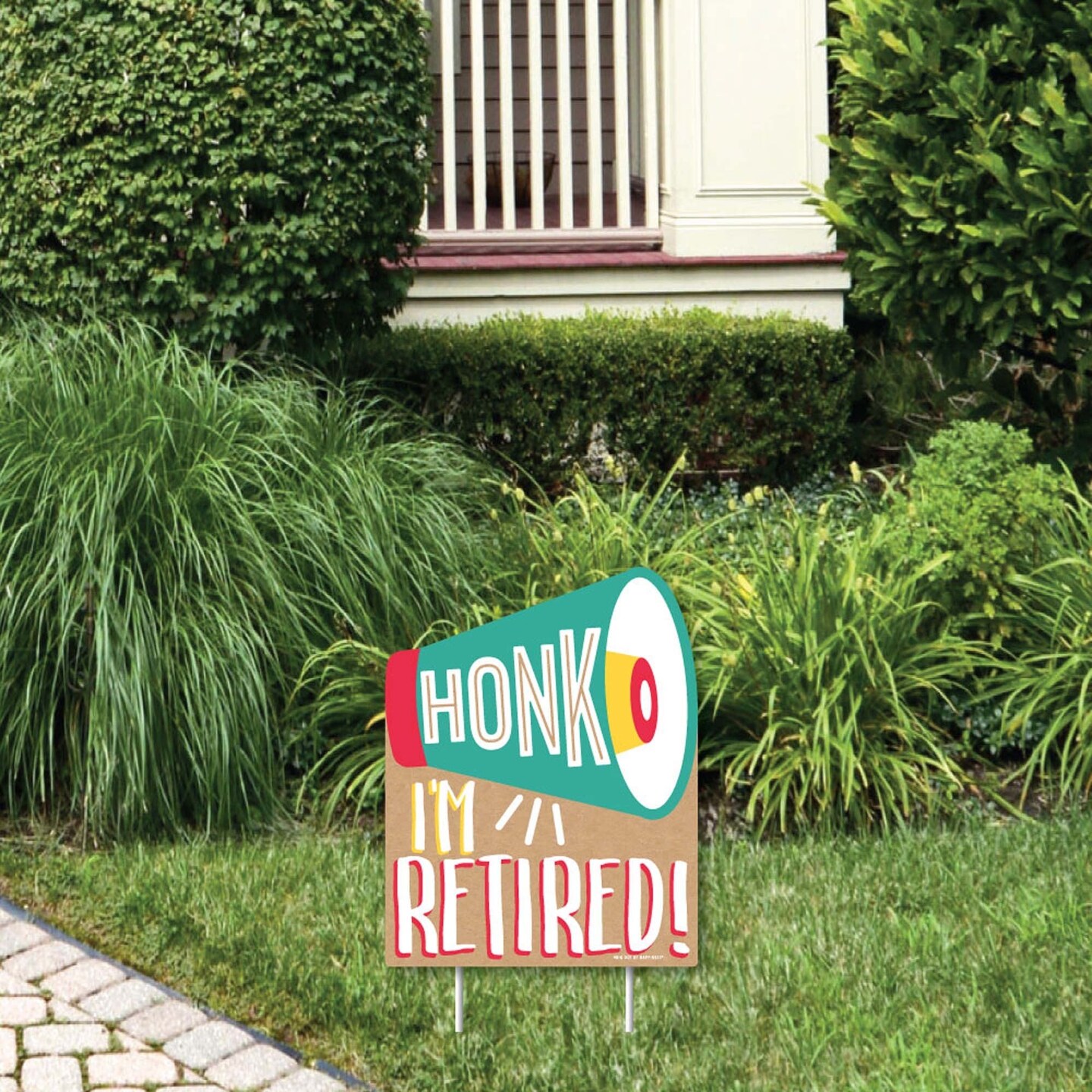 Big Dot of Happiness Honk, I&#x27;m Retired - Outdoor Lawn Sign - Retirement Party Yard Sign - 1 Piece