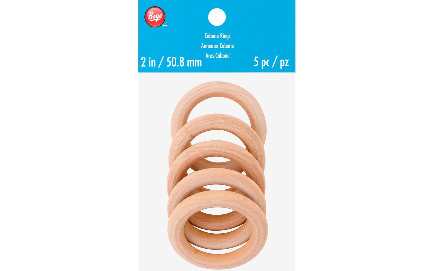 Boye Cabone Ring 2&#x22; Wood 5pc