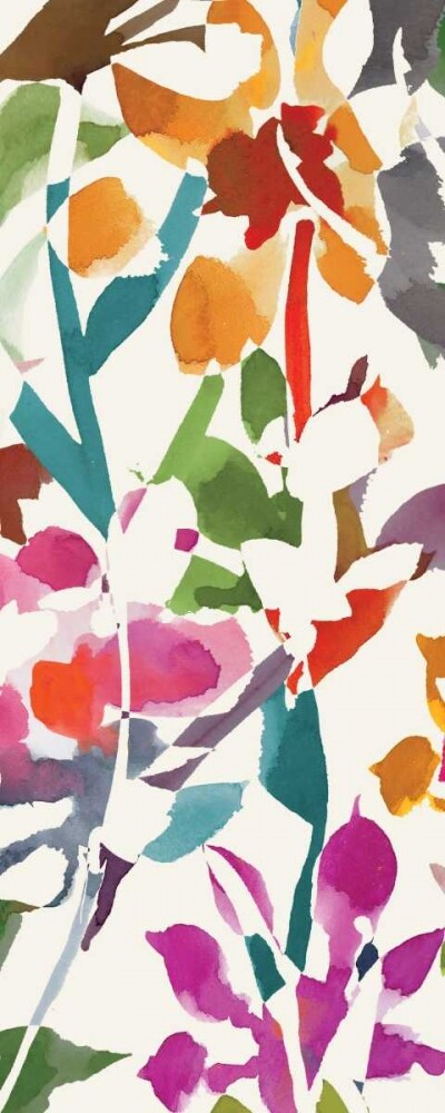 Pink Garden Panel I White Poster Print by Wild Apple Portfolio - Item # VARPDX13741