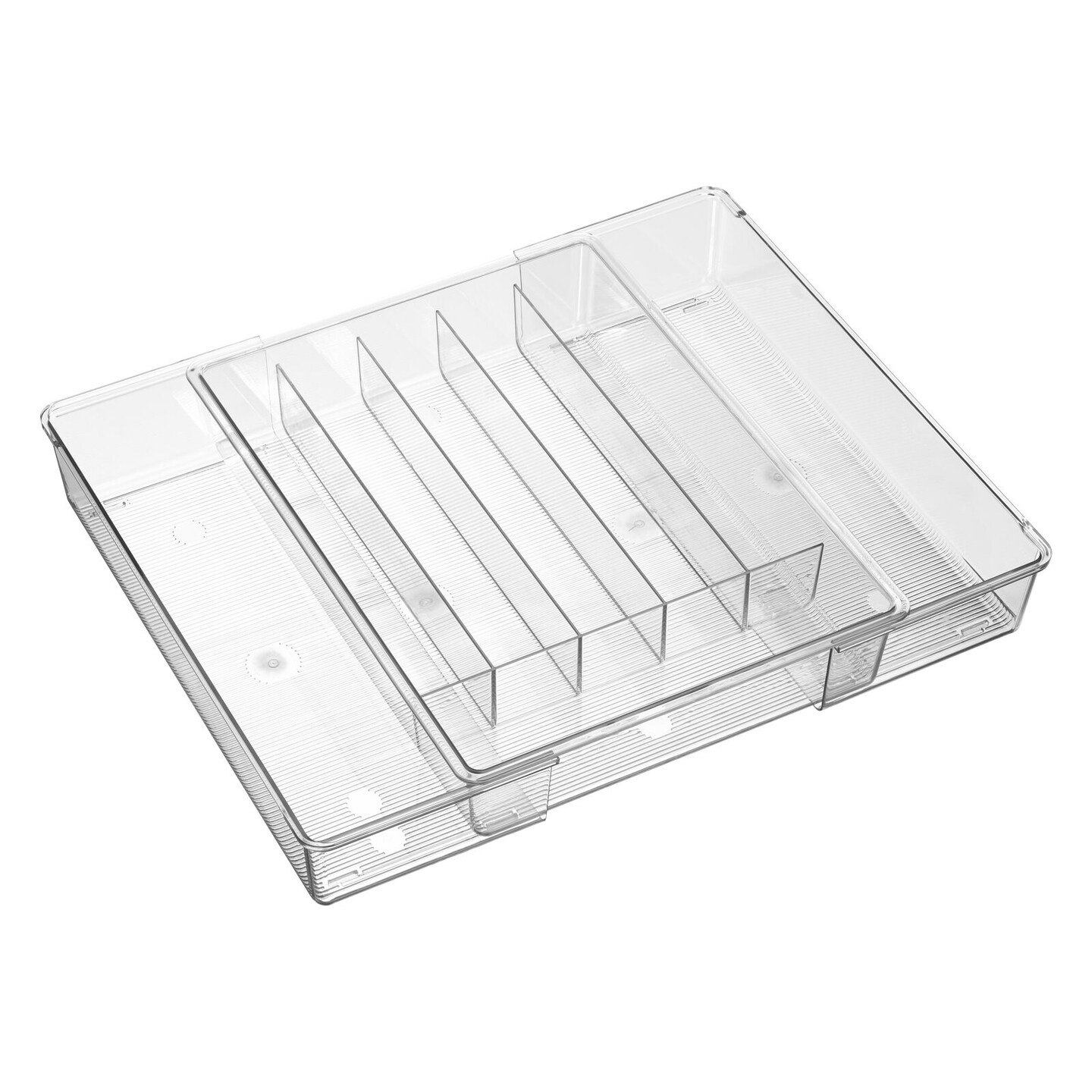 mDesign Dual Expandable 6Section Kitchen Drawer Utensil Tray Clear Michaels