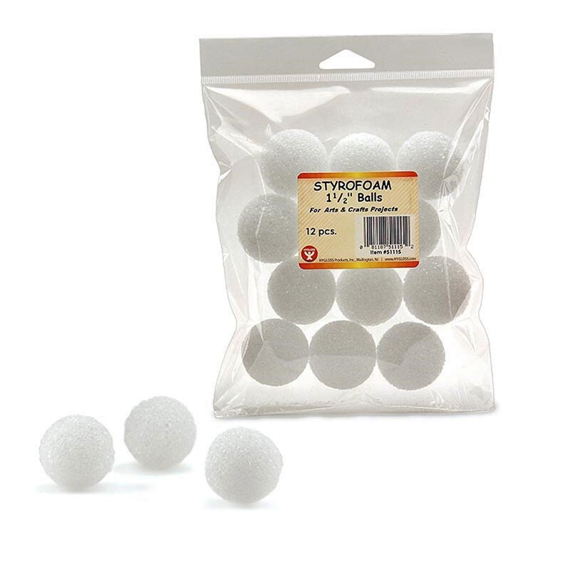 Craft Styrofoam Balls Bulk (124 Pack - 5 Sizes) for DIY Crafting and Decoration by My Toy House | White Color