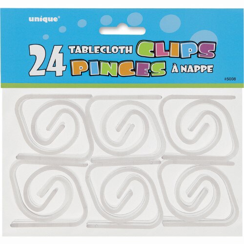 24 Clear Plastic Tablecover Clips