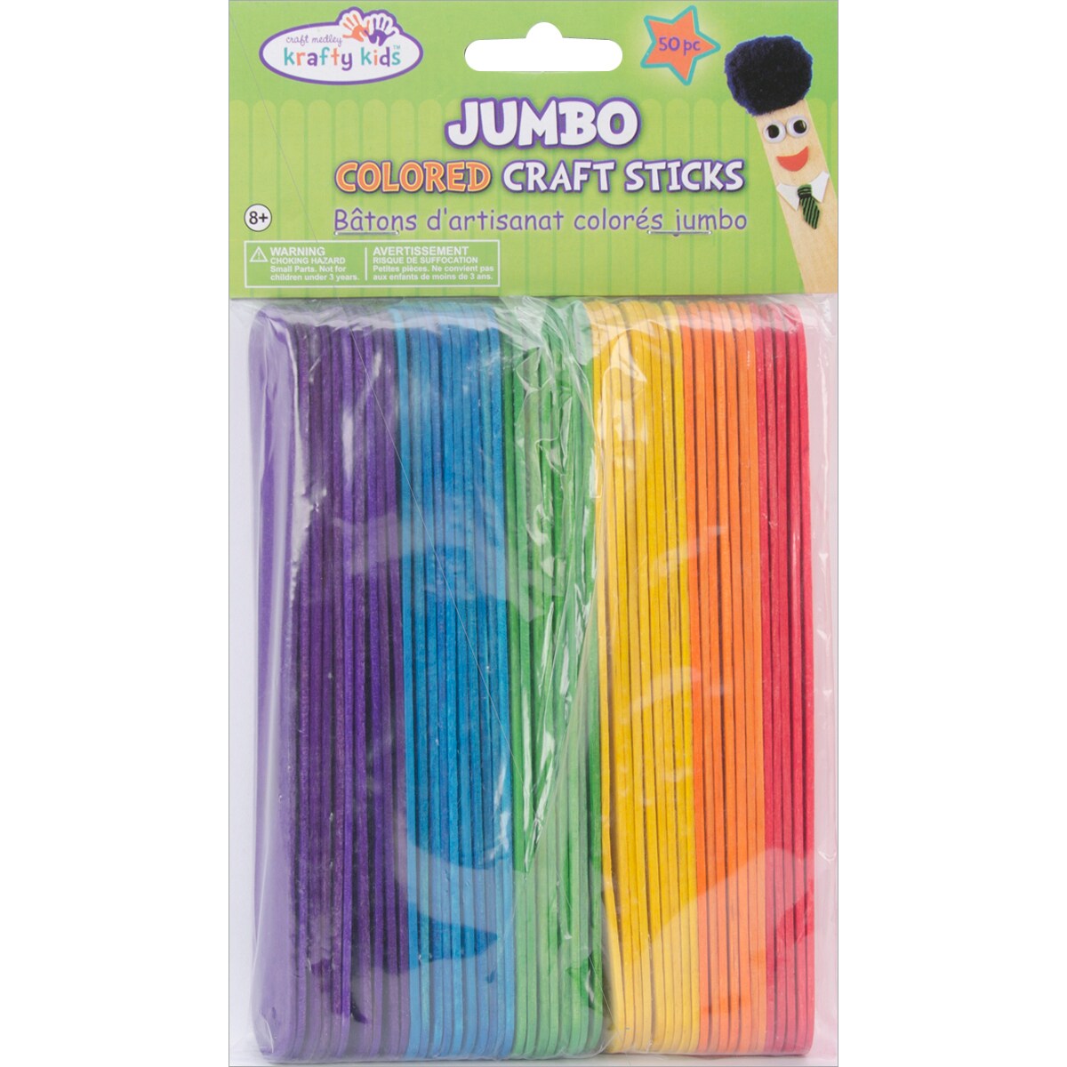 Jumbo Craft SticksColored 6" 50/Pkg Michaels