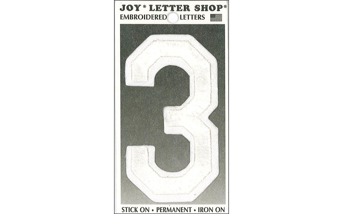 Joy Applique Letter Iron On Varsity 3" White 3 | Michaels