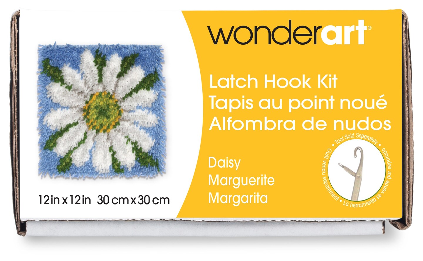 Wonderart Latch Hook Kit 12&#x22;X12&#x22;-Daisy